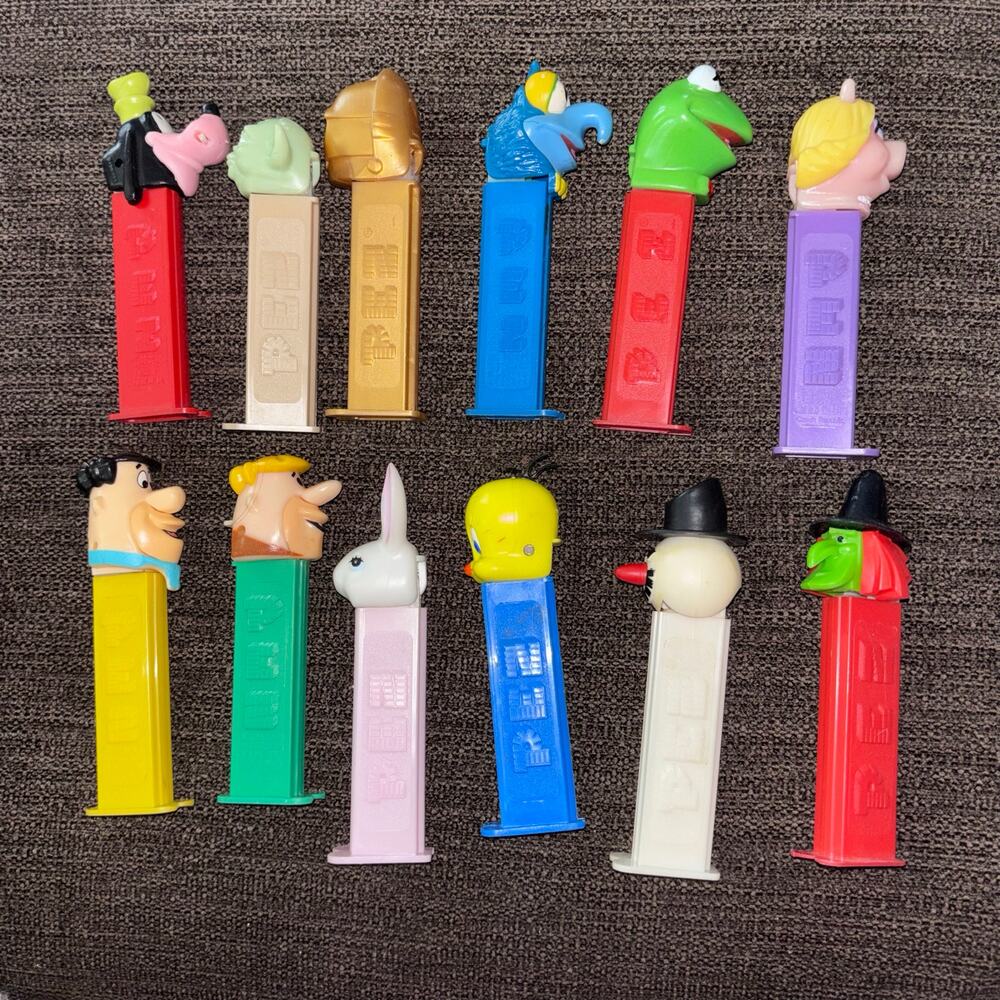 PEZ Dispensers Lot 12 Footed Kermit Piggy Tweety Flintstones Star Wars